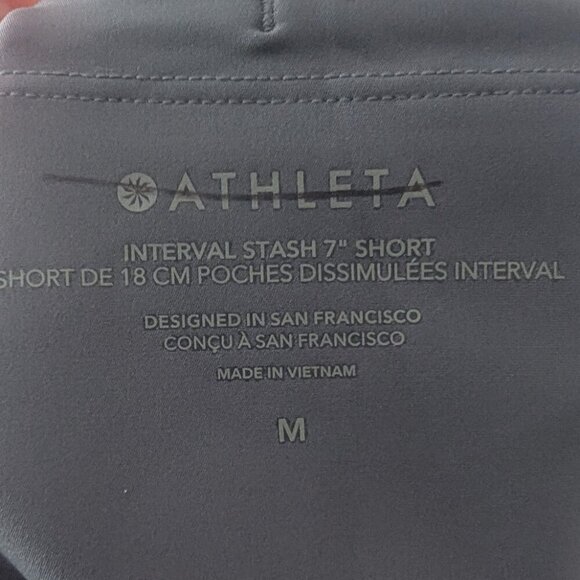 Athleta | Interval Stash High Rise 7" Short In Granite Blue - Picture 8 of 12